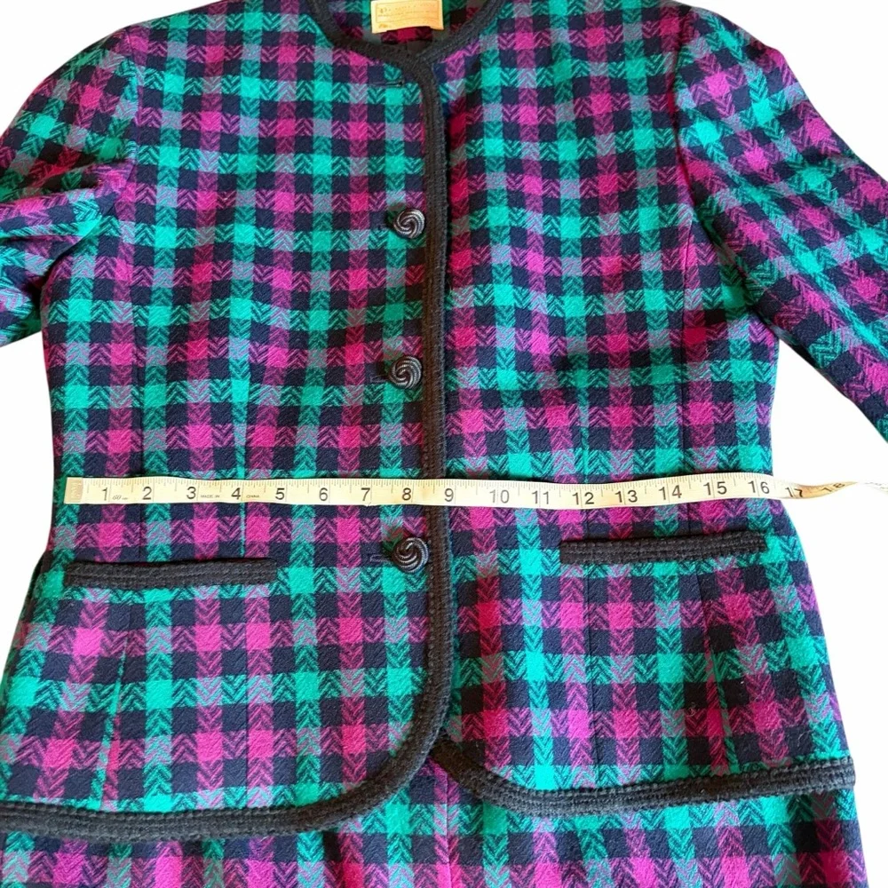 PENDLETON VINTAGE 100% WOOL BLAZER & SKI SKIRT SET SIZE 10 PETITE - Picture 3 of 10